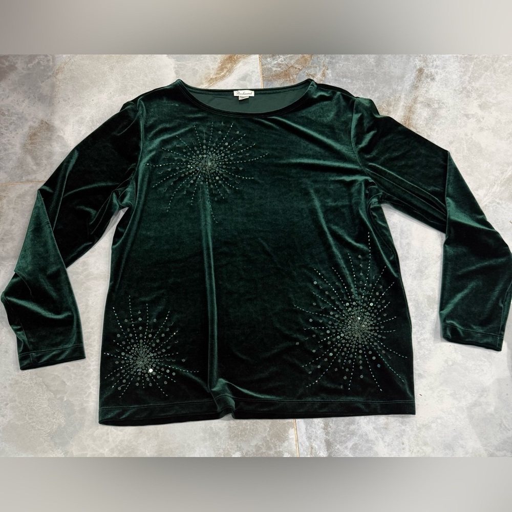 Bechamel Black and White Embellished Long Sleeve Blouse